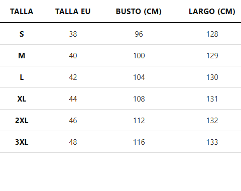 Tabla de tallas - Patrizia | Traje a Medida Exclusivo